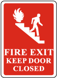 Fire Exit Keep Door Closed Sign