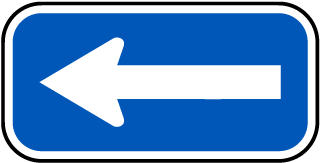 Blue / White Arrow Sign