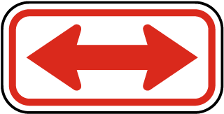 Red Double Arrow Sign