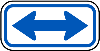 Blue Double Arrow Sign