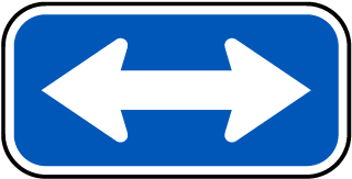 White / Blue Double Arrow Sign
