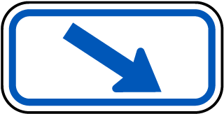 Blue Diagonal Right Arrow Sign