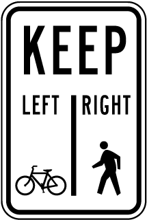 Bicycles Keep Left Pedestrians Keep Right Sign