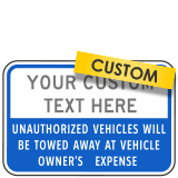 Custom Tow-Away Parking Signs with Text Only