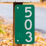 Green Vertical 911 Address Sign