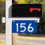 Blue Horizontal 911 Address Sign