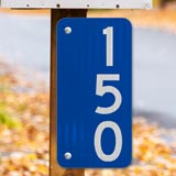 Blue Vertical 911 Address Sign