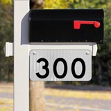 White Horizontal 911 Address Sign