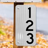 White Vertical 911 Address Sign