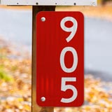 Red Vertical 911 Address Sign