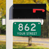 Green Horizontal 911 Address Sign with Street Name