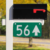 Green Horizontal 911 Address Sign with Arrow (1-Sided)