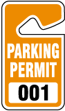 Orange Parking Permit Tags