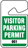 Green Visitor Parking Permit Tag