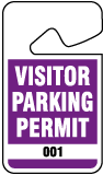 Purple Visitor Parking Permit Tag