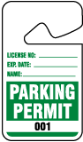 Green Parking Permit Tags