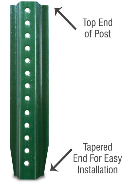 U-Channel Posts - Green Enamel and Galvanized