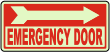 Emergency Door (Right Arrow) Sign