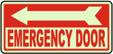 Emergency Door (Left Arrow) Sign