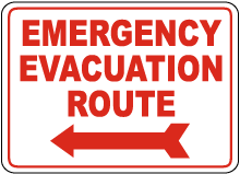 Emergency Evacuation Route Sign
