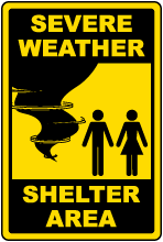 Severe Weather Shelter Area Sign