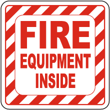 Fire Equipment Inside Label