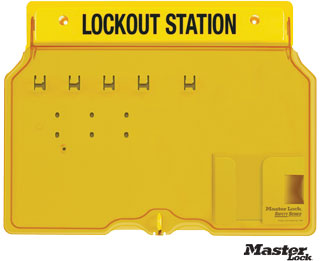 Wall-Mount Empty Lockout Station For 4 Padlocks