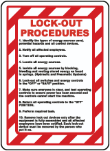 Lockout Procedures Sign