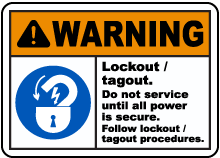 Warning Lockout Tagout Sign