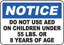 Notice AED on Children Label