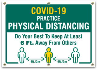 Covid-19 Practice Physical Distancing Banner