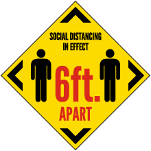 Social Distancing in Effect 6ft Floor Sign