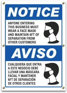 Bilingual Wear a Face Mask Banner