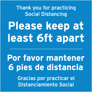 Bilingual Thank You For Practicing Social Distancing Floor Sign