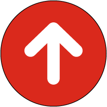 Red Directional Arrow Floor Sign