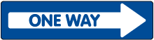Blue One Way Right Directional Floor Sign