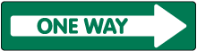 Green One Way Right Directional Floor Sign
