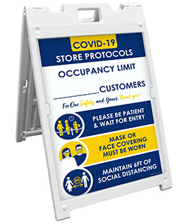 COVID-19 Store Occupancy Limit Sandwich Board Sign