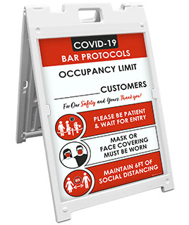 COVID-19 Bar Occupancy Limit Sandwich Board Sign