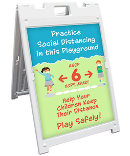Playground Social Distancing Sandwich Board Sign
