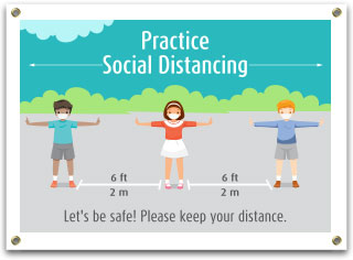 Practice Social Distancing School Banner