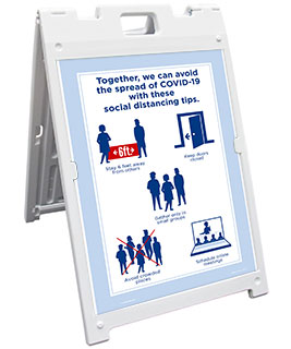Social Distancing Tips Sandwich Board Sign