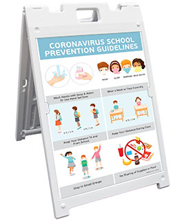 Coronavirus School Prevention Guidelines Sandwich Board Sign