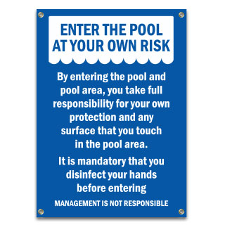 Enter Pool At Own Risk Banner