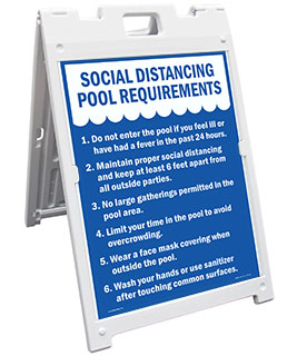 Social Distancing Pool Requirements Sandwich Board Sign
