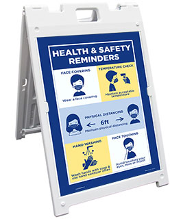 Health And Safety Reminders Sandwich Board Sign