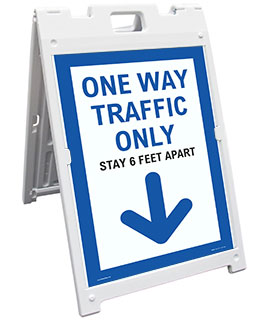 One Way Traffic Down Arrow Sandwich Board Sign