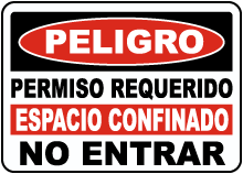 Spanish Permit Required Confined Space Sign