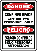 Bilingual Confined Space Authorized Personnel Only Sign