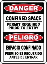 Bilingual Permit Required Prior To Entry Sign